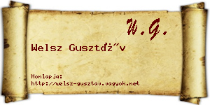 Welsz Gusztáv névjegykártya